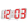 Wall Clocks 3D Large Digital LED Clock Brightness Colorful 12/24 Hour Display For Home Office Decor Alarm Snooze Function