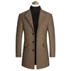 Men's Wool Blends Men's Wool Coats Winter Thick Business Casual Jacket Men Single Breasted Trench Slim Fit Woolen Overcoat Plus Size 4XL 220930