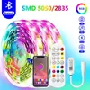 Streifen 5M-30M DC 12V RGB LED-Streifenlichter 2835 Bluetooth-Steuerung Musiksynchronisierung Wasserdichtes Bandband Neonlichtdekor für Zimmer