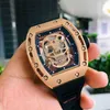 Multi-Function Superclone الفاخرة الميكانيكا الميكانيكا الساعات Richa Milles Wristwatch Business Leisure Men Automatic Mechanical Watch Skull Domine