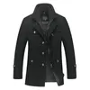 Men's Wool Blends Winter Woolen Jacket Men Double Collar Thick Trench Business Casual Men Wool Coat Single Breasted Windproof Overcoat 220930