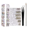 Kits de arte unhas misturam tamanhos de cristal abr strass de vidro cristais de brilho para decorações