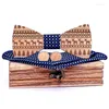 Bow Ties Christmas Gift Set With Box Gentleman Groom Wooden Neckties Butterfly Wedding Party Men Tie