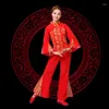 Scena noszona starożytne chińskie kostium kobiety taniec ludowy lw dla kobiety hanfu rok fan yangko ubrania smok młody