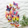 Party Decoration Style 12st Double Layer 3D Butterfly Wall Sticker p￥ heminredningen fj￤rilar f￶r magnetkylsk￥p klisterm￤rken