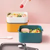 Set di stoviglie Lunch Bento Box Cute Small Style Portable Square Heated Container Storage Accessori da cucina isolati