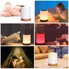 Night Lights Touching Control Bedside Table Lamp USB Rechargeable 3 Level Dimmable Warm White & RGB Light For Bedroom Office
