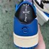 TS x Jumpman 1 Low Basketball Shoes Authentic Mens Womens fragment Hip hop The designer Black white blue Soft leather Outdoor Fashion