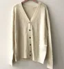 Giacche da donna Donna White Black Cashmere Cardigan Vneck Diamond Stamping Strass Dettagli Giacca a maglia a maniche lunghe 220930