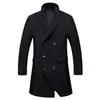 Lã de lã masculina Brand Brand Wool Coat Men Men Winter Wool Blend Double Basted Pea Coat British Style Bospick Loolen Coat Male Windbreaker Jacke 220930