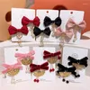 Haaraccessoires Baby Meisjes Rode Tassel Pin Plush Kinderkinderen Clips Dragen Styling Tool Haipin Hoofdtooi 2 stks