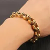 Link Bracelets Vintage Gold Skull For Women Men Halloween Stainless Steel Chain Fashion Jewelry Accessories Gifts Waterproof