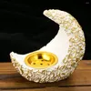 Candle Holders Middle East Arab Ramadan Moon Phase Crescent Resin Incense Burner Purify Meditation Healing Craft Home Decor