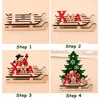 クリスマスの装飾1PCツリーシェイプ木製ペンダントDIYサンタクロース/雪だるまクリスマスシカの装飾パーティーデコレーションキッズギフト