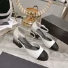Designer lyx coco klänning skor mellanklack chunky pump äkta läder kvinna mode sko loafers mocassins fritidsskor storlek 35-41 sandaler 3 färg
