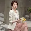 Women's Suits Button Plaid Pockets Notched Office Lady Blazers Jackets Korean Autumn Fashion Elegant Slim Casual Woman Suit Jacket