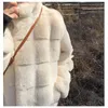 Womens Fur Faux Warm Coats Lady Fashion Turtleneck Mink Autumn Winter Elegant Thick Jackets For Women Clothes 220930