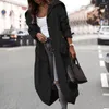 Women's Trench Coats Women Jacket Coat Chic Long Pure Color Cardigan Prevent Wind Spring Lady For Shopping