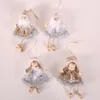 크리스마스 장식 1pc 반짝이는 산타 클로스 소녀 인형 장난감 장식 홈 크리스마스 날 장식 트리 펜던트 드롭 장식품