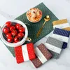 Teaware Sets 6pcs Japanesestyle plain tea towel cotton cloth tablecloth absorbent table mat accessories thickening 220930