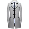 Herrjackor thoshine varum￤rke Spring Autumn Men Long Trench Coats Superior Quality Button Man Fashion Outwear Jackets Windbreaker Plus Size 220930