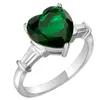 Anéis de casamento coração 10mm Sky Blue Green Zircão prateado argent para mulheres Toca US #Tamanho #6 /7 #8 #9 M03-J1804