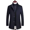 Men's Wool Blends Winter Woolen Coat Men Fashion Cotton Liner Wool Blend Jacket Mens Casual Warm Outerwear abrigo hombre GreyWine Red 220930