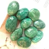 Dekorativa figurer Naturliga Amazonite Quartz Crystal Palm Stone Chakra Healing Gemstone Home Decor