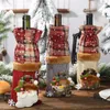 Decorações de Natal Papai Noel Claus Elk Bottle Decoration Decoração de champanhe garrafas de vinhos capa de mancha de manta