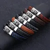 Stainless Steel fashion leather woven bracelet love bangle designer designers silver bracelets men luxury cjeweler charms chains nail clovers charm magnetic snap
