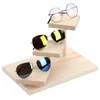 Pochettes à bijoux 3 couches de lunettes en bois massif présentoir lunettes de soleil support opticien accessoires placement à domicile