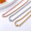 Choker Luxurious Cuban Necklace For Woman Gold Color Thick Chain Big Round CZ Zircon Pendant Punk Vintage Jewelry Gift