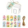 Emballage cadeau 20 ensembles boîte en papier forme de maison bonbons traiter boîtes à biscuits avec étiquettes corde à cordes fête d'anniversaire faveurs sac