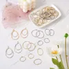 Charms 48pcs/box Alloy Open Back Bezel Pendants Stainless Steel Color Mixed Shapes For DIY UV Resin Epoxy Pressed Flower Jewelry