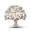 Broschen Kreative exquisite hohle eingelegte Zirkon Baum des Lebens Brosche Pin für Männer Frauen Vintage All-Match-Schmuck Geschenk