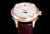 Calendario anual 5205 Reloj para hombre GR Factory V2 Oro rosa Esfera blanca Cal. suiza.324 Cronógrafo automático 28800vph Relojes de pulsera de lujo con cristal de zafiro 2 colores