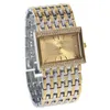 Armbanduhren WA107 GD Damenarmband Quarzuhr Kristall Lady Kleid Relogio Feminino Gold