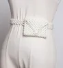 Bälten Seebeautiful Fashion Spring 2022 Summer Original Hollow Out Weave Girdle Man-Made Pearl Mini-Bag Midje Women A084
