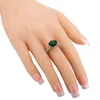 Wedding Rings Elegant Sky Blue Zirkon Green Crystal Silvered Argent voor vrouwen Ring Us #Maat #6 / #7 #8 #9 M03-J2023