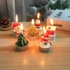 3pcs Craft Christmas Candle Christmas Snowman Elk Decoration Candles Painted Party Decorations Atmosphere Gift