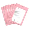 Sacchetti per gioielli 50 pezzi in plastica opaca rosa foglio di alluminio sacchetto per imballaggio con chiusura a zip sacchetto per riporre collane bustine piccole sacchetti per campioni alimentari