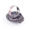 Natural Stone Black Onyx Bead Antique Rings for Women Finger Jewelry Wire Wrapped Tree of Life Adjustable Ring X3059