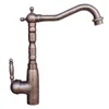 Badezimmer-Waschtischarmaturen Vintage Antik Rom Rot Kupfer Messing Einhebelmischer Küchenbar Schwenkbarer Wasserhahn Waschtischmischer Ann0172021739