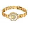 Polshorloges dames kijken naar mode top vol lab diamant gold dames polshorloge bling bling casual quartz dames horlogeklok