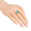 Anéis de casamento coração 10mm Sky Blue Green Zircão prateado argent para mulheres Toca US #Tamanho #6 /7 #8 #9 M03-J1804