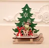 クリスマスの装飾1PCツリーシェイプ木製ペンダントDIYサンタクロース/雪だるまクリスマスシカの装飾パーティーデコレーションキッズギフト