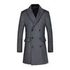 Misto lana da uomo Cappotto invernale in lana da uomo Cappotti doppiopetto Trench stile britannico Uomo Pea Coat Misto lana Giacca senza sciarpa 220930