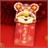 Cartes de vœux Fournitures de fête Année chinoise Tigre Cadeau pour enfants Poches d'argent Enveloppes Sac de trésorerie rouge