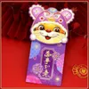 Cartes de vœux Fournitures de fête Année chinoise Tigre Cadeau pour enfants Poches d'argent Enveloppes Sac de trésorerie rouge