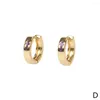 Hoop Earrings Minimalist High-quality Gold-plated Copper For Women Simple Geometric Cross Enamel Fashion Jewelry